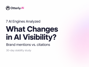 Featured image for an AI search stability study comparing brand mentions and citations across seven AI engines.